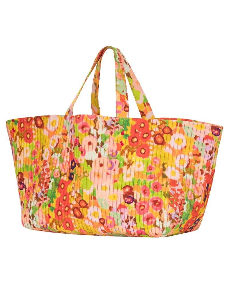 Front of a size O/S Carrie Tote In Wildflowers in Wildflowers by CAROLINA K. | dia_product_style_image_id:350593